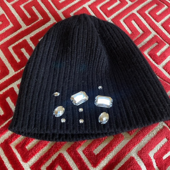 Portolano ? Cashmere Black Luxury Thicker Material Crystal Hat Never Used main image 7